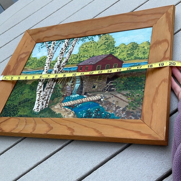 Water Mill Painting, Framed 16x20 - Picture 3 of 8